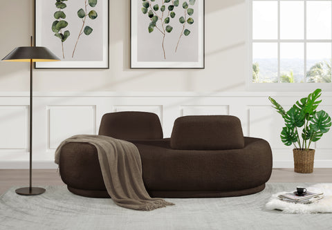 Ward Brown Teddy Fabric Chaise/Loveseat