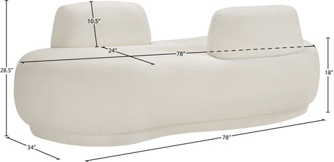 Ward Cream Teddy Fabric Chaise/Loveseat