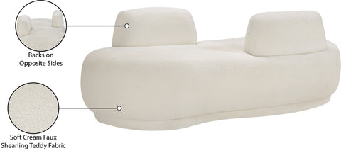 Ward Cream Teddy Fabric Chaise/Loveseat