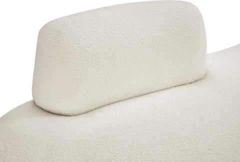 Ward Cream Teddy Fabric Chaise/Loveseat