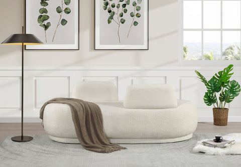 Ward Cream Teddy Fabric Chaise/Loveseat