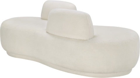 Ward Cream Teddy Fabric Chaise/Loveseat