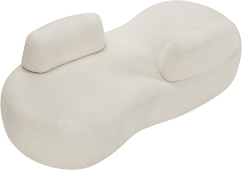 Ward Cream Teddy Fabric Chaise/Loveseat