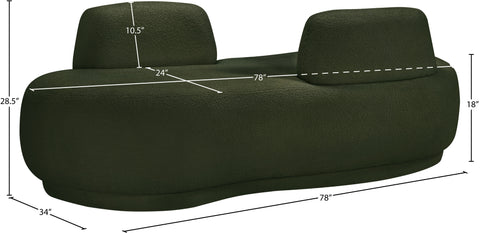 Ward Green Teddy Fabric Chaise/Loveseat
