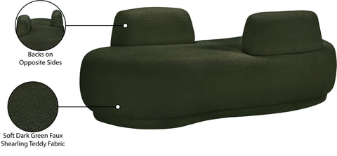 Ward Green Teddy Fabric Chaise/Loveseat