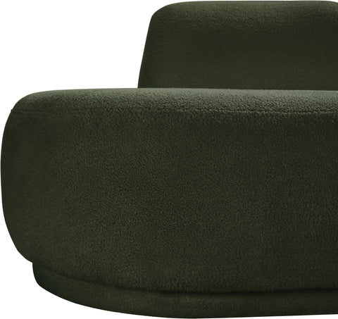 Ward Green Teddy Fabric Chaise/Loveseat