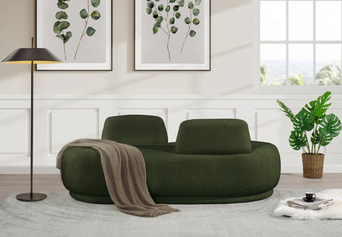 Ward Green Teddy Fabric Chaise/Loveseat