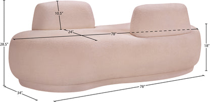 Ward Pink Teddy Fabric Chaise/Loveseat