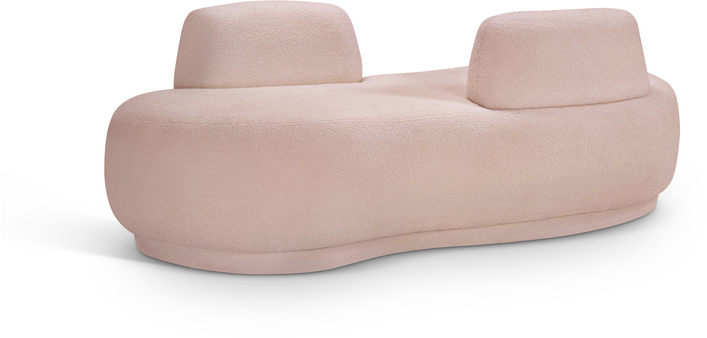 ward pink teddy fabric chaise/loveseat