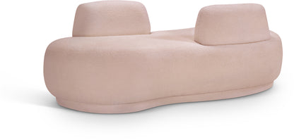 Ward Pink Teddy Fabric Chaise/Loveseat