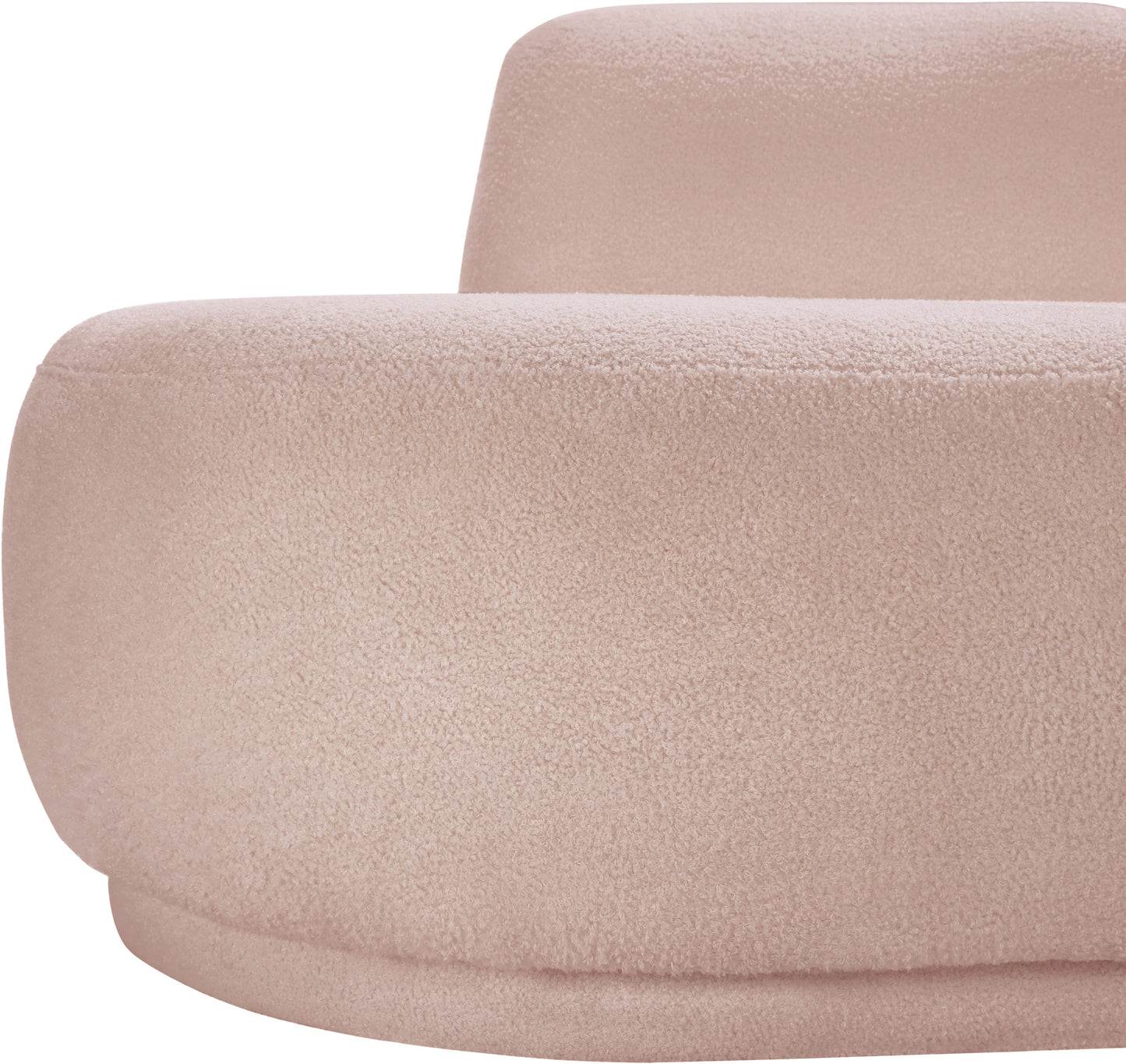 ward pink teddy fabric chaise/loveseat