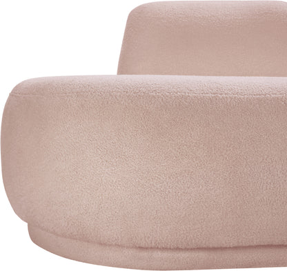 Ward Pink Teddy Fabric Chaise/Loveseat