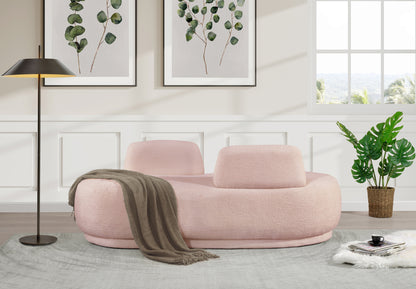 Ward Pink Teddy Fabric Chaise/Loveseat