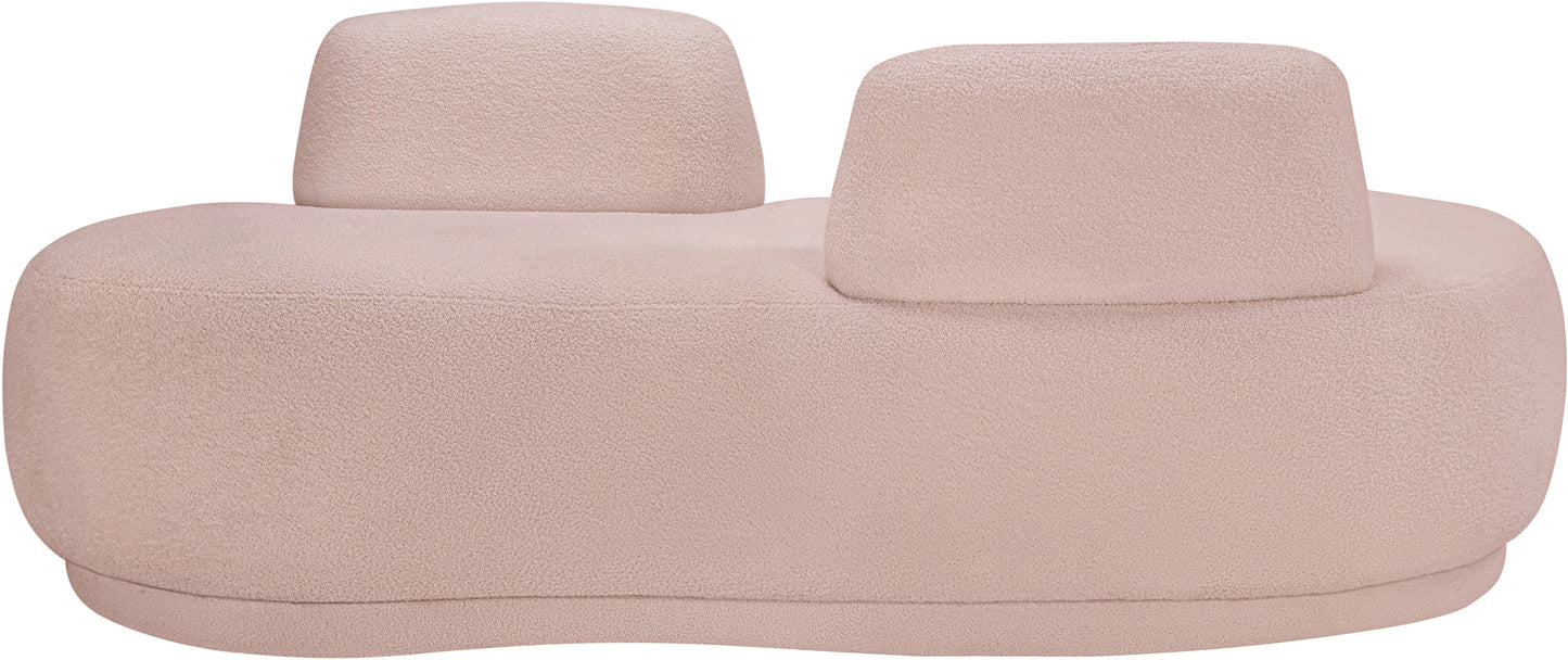 ward pink teddy fabric chaise/loveseat