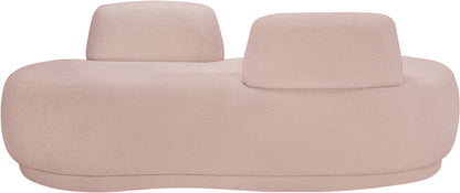 Ward Pink Teddy Fabric Chaise/Loveseat