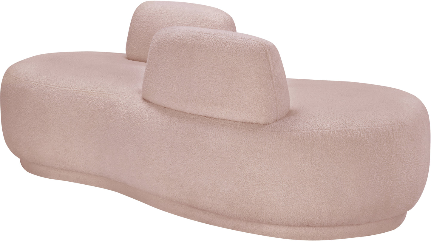 ward pink teddy fabric chaise/loveseat