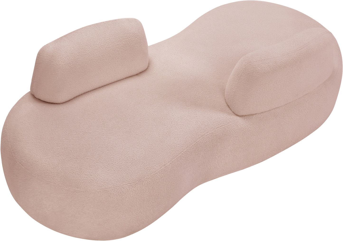 ward pink teddy fabric chaise/loveseat