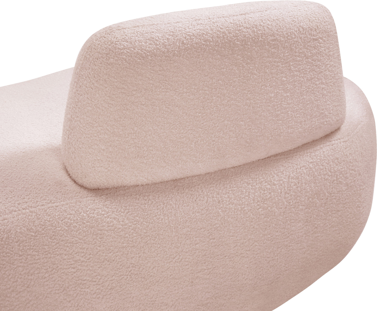 ward pink teddy fabric chaise/loveseat