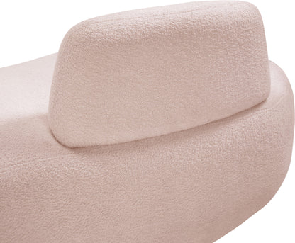 Ward Pink Teddy Fabric Chaise/Loveseat