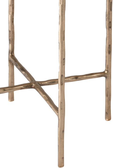Marlow Brass Recycled Glass Top And Iron Base Bunching End Table, 1 Piece