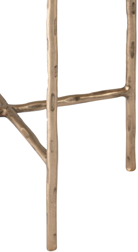 Marlow Brass Recycled Glass Top And Iron Base Bunching End Table, 1 Piece