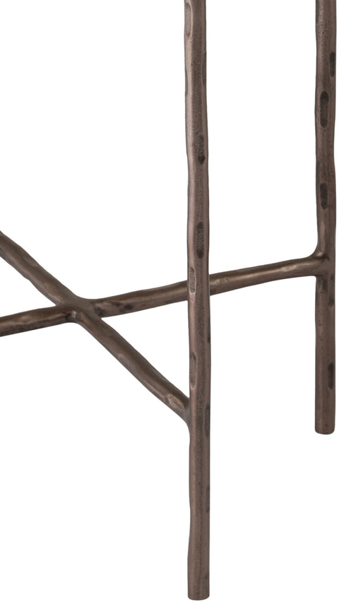 Marlow Bronze Recycled Glass Top And Iron Base Bunching End Table, 1 Piece