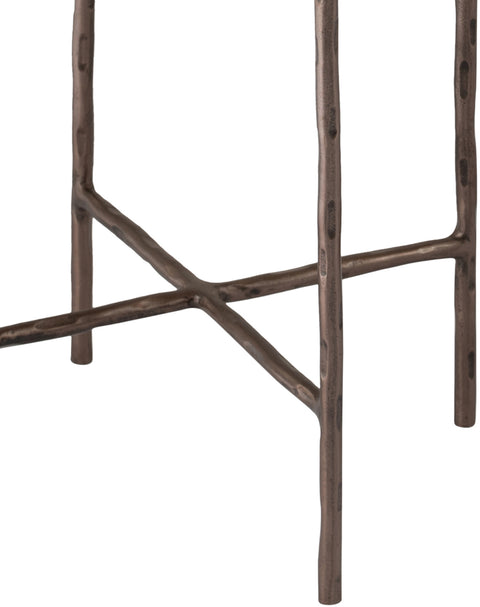 Marlow Bronze Recycled Glass Top And Iron Base Bunching End Table, 1 Piece