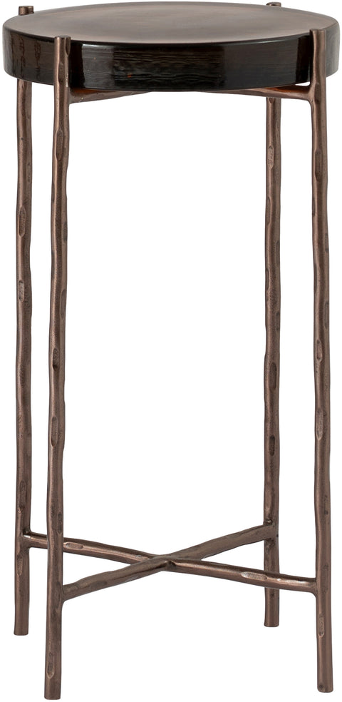 Marlow Bronze Recycled Glass Top And Iron Base Bunching End Table, 1 Piece