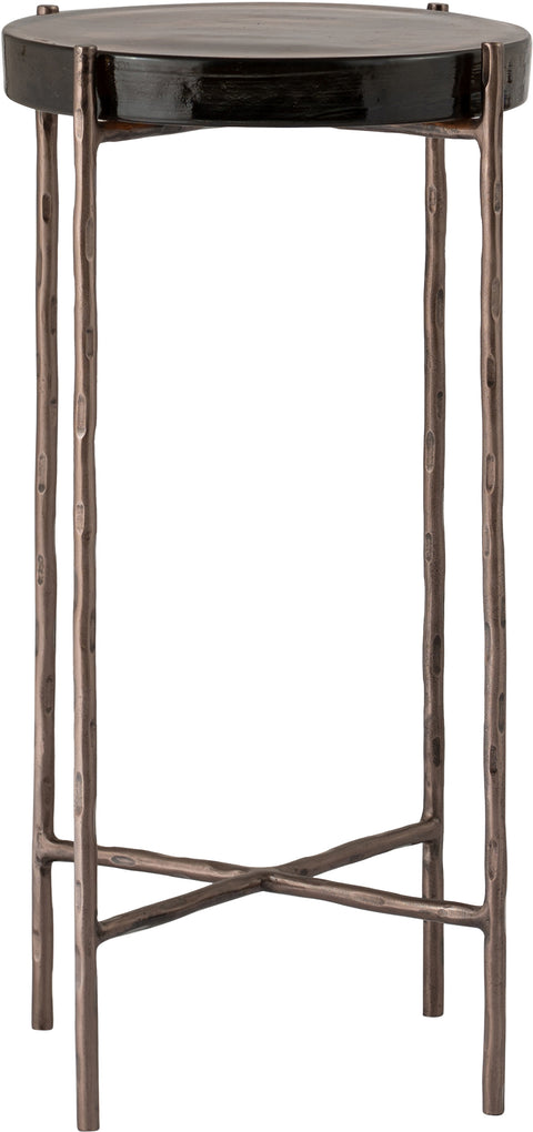 Marlow Bronze Recycled Glass Top And Iron Base Bunching End Table, 1 Piece