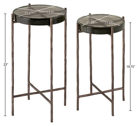 Marlow Bronze Recycled Glass Top And Iron Base Bunching End Table, 1 Piece (Style 2)
