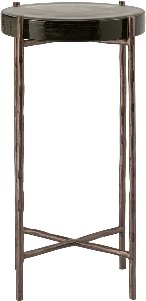 Marlow Bronze Recycled Glass Top And Iron Base Bunching End Table, 1 Piece (Style 2)