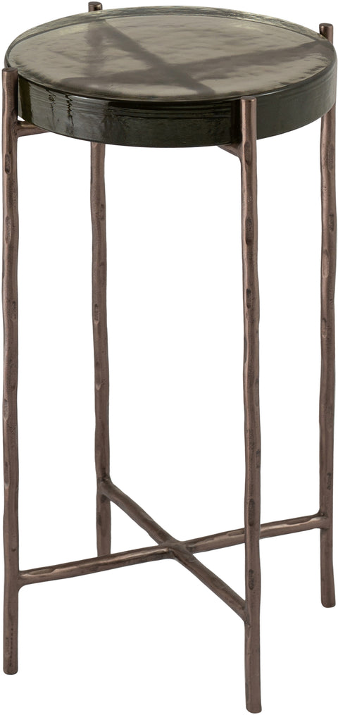 Marlow Bronze Recycled Glass Top And Iron Base Bunching End Table, 1 Piece (Style 2)