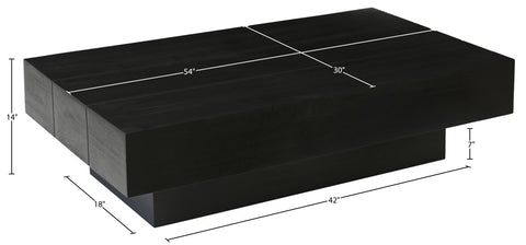 Harper Black Mango Wood Coffee Table, 1 Piece