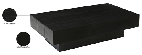 Harper Black Mango Wood Coffee Table, 1 Piece