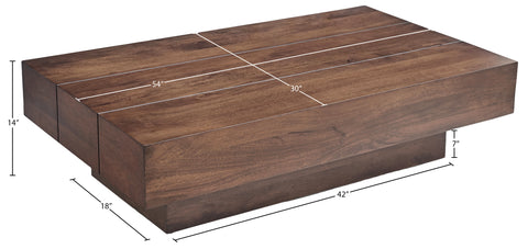 Harper Brown Mango Wood Coffee Table, 1 Piece
