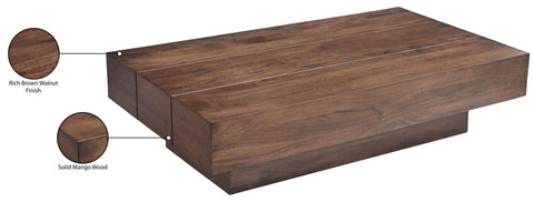 Harper Brown Mango Wood Coffee Table, 1 Piece