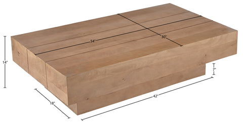 Harper Natural Mango Wood Coffee Table, 1 Piece