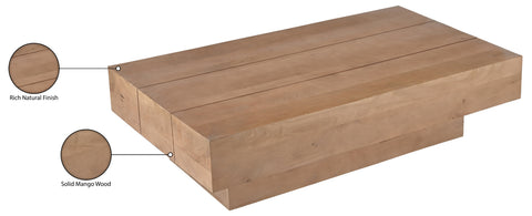 Harper Natural Mango Wood Coffee Table, 1 Piece