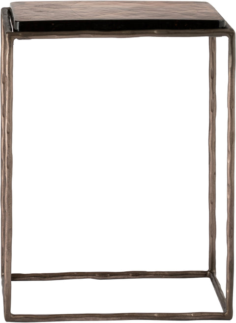 Harlow Bronze Recycled Glass Top And Iron Base Nesting End Table, 1 Piece