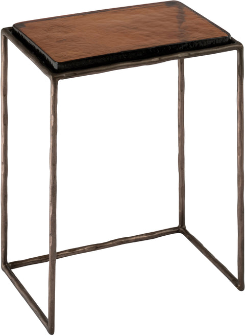 Harlow Bronze Recycled Glass Top And Iron Base Nesting End Table, 1 Piece