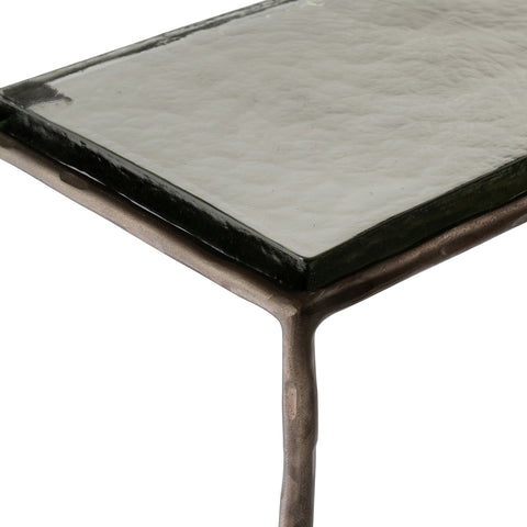 Harlow Bronze Recycled Glass Top And Iron Base Nesting End Table, 1 Piece (Style 2)