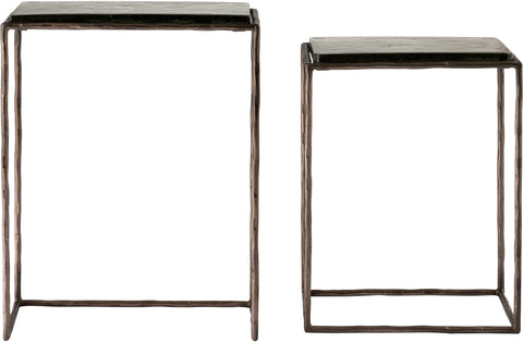 Harlow Bronze Recycled Glass Top And Iron Base Nesting End Table, 1 Piece (Style 2)