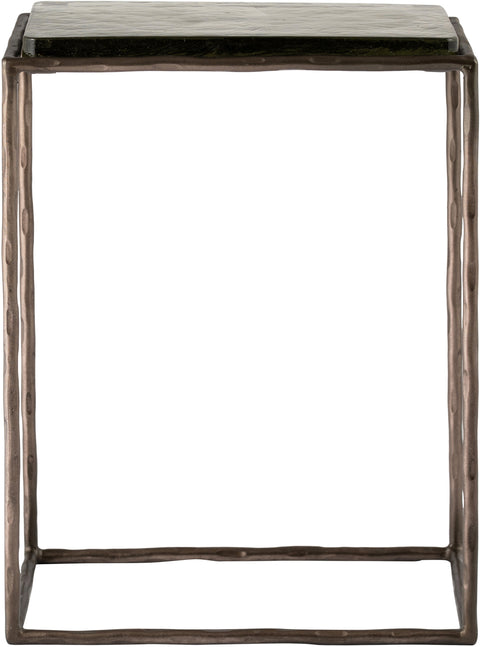 Harlow Bronze Recycled Glass Top And Iron Base Nesting End Table, 1 Piece (Style 2)