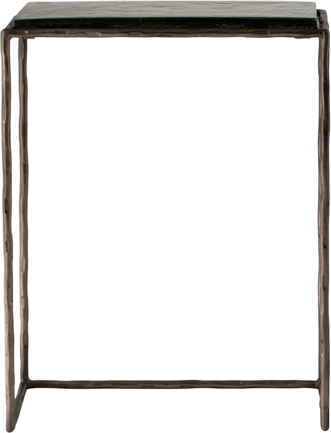 Harlow Bronze Recycled Glass Top And Iron Base Nesting End Table, 1 Piece (Style 2)