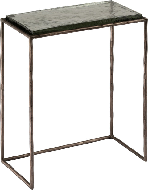 Harlow Bronze Recycled Glass Top And Iron Base Nesting End Table, 1 Piece (Style 2)