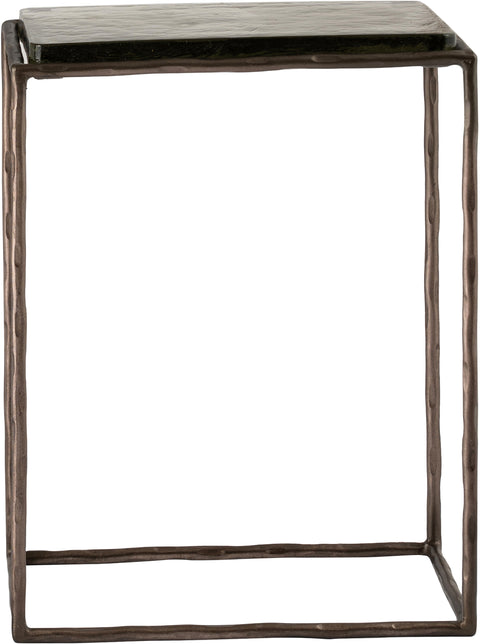 Harlow Bronze Recycled Glass Top And Iron Base Nesting End Table, 1 Piece (Style 2)
