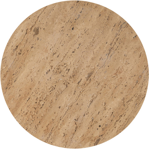 Juniper Travertine Travertine And Aluminum End / Side Table, 1 Piece