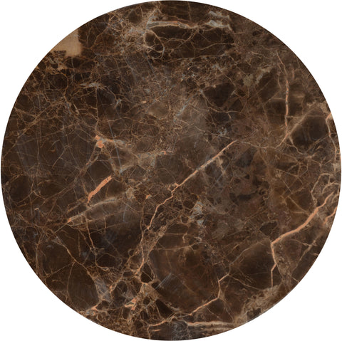 Juniper Brown Genuine Marble And Aluminum End / Side Table, 1 Piece
