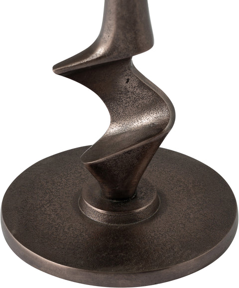 Juniper Brown Genuine Marble And Aluminum End / Side Table, 1 Piece