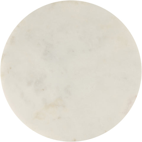 Juniper White Genuine Marble And Aluminum End / Side Table, 1 Piece